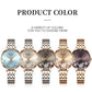 CURREN Fashion Quartz Wristwatches for Women Simple Stainless Steel Watch Bracelet with Flower Design Dial