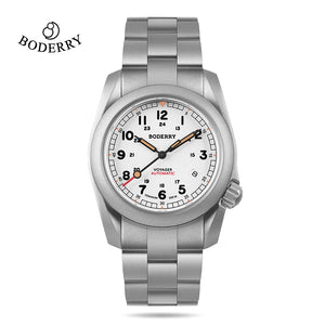 Boderry Voyager Field Watch Titanium Automatic Dive Wristwatch 100M Waterproof Titanium Bracelet For Seiko Movement Watch Men