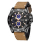 MEGIR Fashion Watches for Men Leather Strap Sport Military Wristwatch Man Quartz Watch Waterproof Chronograph with Calendar 2132