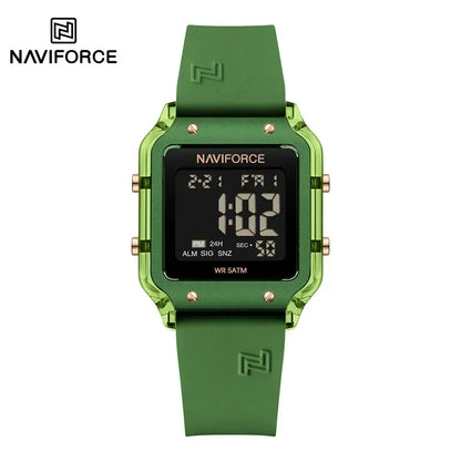 NAVIFORCE Watch for Women Multifunction Digital Luxury Watches Auto Time Date Week Display Silicone Strap Waterproof Girl clock