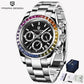 PAGANI DESIGN PD1644 Men Quartz Watch Rainbow Bezel Stainless Steel 100M Waterproof Men Watch VK63 Sapphire Chronograph