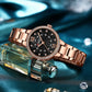 CURREN Quartz Wristwatches for Wommen Luxury Rhinestones Rose Dial Fashion Watches with Stainless Steel Band New