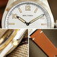 Baltany Bubbleback Dress Watches Subdial IPG Bezel Leather Gold Hands Sapphire Crystal Stainless Steel VD78 Quartz Wristwatches