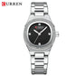 CURREN Fashion Casual Quartz Wristwatches for Women Simple Dress Watch Ladies Stainless Steel Bracelet with Luminous Hands