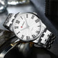 CURREN New Simple Style Stainless Steel Wristwatches for Men Luxury Brand Business Quartz Watch with Roman Numbers