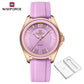 NAVIFORCE Original Women's Watches Classic Round Dial Silicone Strap 3ATM Waterproof Luxury Watch for Women Give for girls gifts