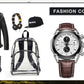MEGIR Men Watches Original Fashion Leather Quartz Wristwatch Military Chronograph Big Dial Sports Clock Reloj Hombre 2020