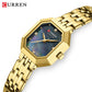 CURREN Luxury Minimalist Women's Watch with Stainless Steel Bracelet Elegant Dress Quartz Wristwatches with Shell Dial