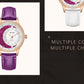 MEGIR Diamond Women Luxury Watch Elegant Ladies Quartz Wristwatch Female Bracelet Watches Waterproof Leather Dress Clock 4218