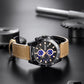 MEGIR Fashion Watches for Men Leather Strap Sport Military Wristwatch Man Quartz Watch Waterproof Chronograph with Calendar 2132