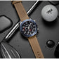 RUIMAS Luxury Brand Chronograph Watches for Men Fashion Leather Sports Military Wristwatch Luminous Clock Auto Date Reloj Hombre