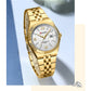 CURREN Women's Watch New Two- Tone Bracelet Quartz Wristwatch with Luminous Hands Luxury Shiny Dial with Stainless Steel Band