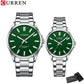 CURREN Fashion Brand Couple Watches for Lovers Simple Classic Quartz Stainless Steel Bracelet Wristwatches with Luminous Hands