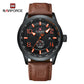 NAVIFORCE Trend Casual Wristwatch for Man Military Sports Water Resistant Leather Strap Men's Clock Quartz Calendar Male Watches