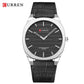 CURREN Top Brand Ultra-Thin 7mm Men's Watch Minimalist Elegant Design Quartz Wristwatch Feather-Light Leather Strap