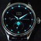 Sugess Moonphase Watch of Men 40mm Automatic Mechanical Wristwatches Seagul ST2528 Movement Stainless Steel Blue Sandstone Dial