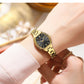 CURREN Vintage Style Tonneau Case Elegant Petite Quartz Watch for Women Luminous Hands with Stainless Steel Bracelet Lightweight