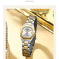 CURREN Women's Slim Quartz Watch Luxury Classic Round Dial with Rhinestone Elegant Stainless Steel Band for Ladies
