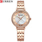 CURREN Luxury Ladies Watch 32mm Slim Dial with  Shining Rhinestones Stainess Steel Band lightweight Elegant Dressy Gift