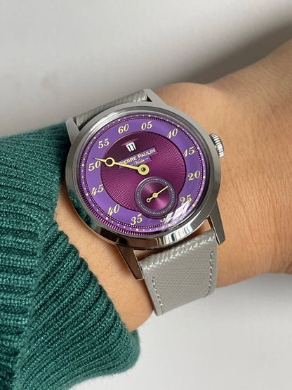 Thinner Designs NEW Pierre Paulin Jumping Hour Men Watch Salmon Dial Automatic St17 Mechanical Watch Vintage Date Window