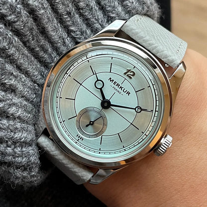 The New MERKUR Cross Line Sector Dial Purple Retro Casual Watch for Men Business Series Manual Chorded Watch Relogio Waterproof