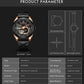 MEGIR Men Luxury Sport Automatic Movement Mechanical Watch Leather Business Wristwatch Clock Big Dial Relogio Masculino 62050