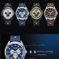 MEGIR Brand Quartz Chronograph Watch for Men Leather Strap Military Sport Wristwatches Waterproof 24-hour Week Date Clock 2072