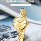 CURREN Luxurious and Elegant Round Dial with Stainless Steel Bracelet Fashion Dress Quartz Watches for Women