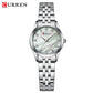 CURREN Ladies Watch with Two-Tone Stainless Steel Bracelet 28mm Dial with Rhinestones Markers Shimmering Shell Dial Elegant Idea