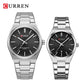 CURREN Fashion Dress Quartz Watches for Men/Women Minimalist Design Dial with Luminous Hands Stainless Steel Band