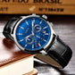 LIGE New Brown Leather Watch for Men Fashion Top Brand Luxury Men's Quartz Wristwatches Casual Waterproof Luminous Chronograph