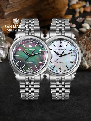 San Martin New 39mm Gada Watch MOP Sparkle Dial Chinese Style Original Design Miyota 90S5 Men Dress Automatic Mechanical SN0144