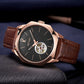 MEGIR Retro Men's Wristwatch Luxury Automatic Mechanical Watches Leather Sapphire 5ATM Waterproof Watch Relogio Masculino 62073