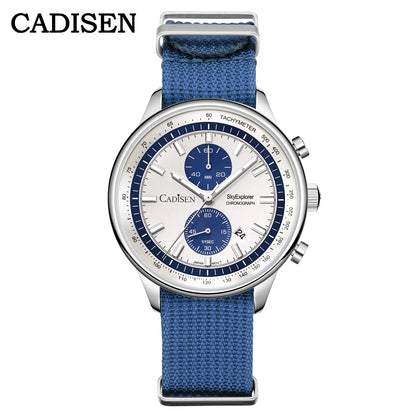 CADISEN 2026 New Mens Watches Luxury Quartz Watch For Man Chronograph MIYOTA 0S11 Men Waterproof Canvas Wristwatc Gift With Box