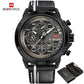 NAVIFORCE Mens Watches Top Brand Luxury Waterproof 24 Hour Date Quartz Watch Man Leather Sport Wrist Watch Men Waterproof Clock