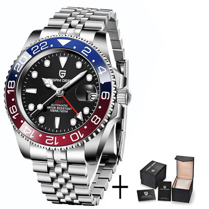 2025 New PAGANI DESIGN New Luxury Men Mechanical Wristwatches Stainless Steel GMT Watch Top Brand Sapphire Glass Men for Watch