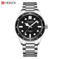 CURREN Casual Simple Quartz Watch with Stainless Steel Band Fashion Men's Clock Waterproof Luminous Wristwatches