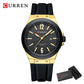 CURREN Fashion Minimalist Men's Watch with Date Display Casual Silicone Strap Quartz Wristwatches Luminous