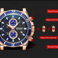 MEGIR Fashion Watches for Men Leather Strap Sport Military Wristwatch Man Quartz Watch Waterproof Chronograph with Calendar 2132