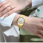 CURREN Luxury Classic Quartz Watch for Women Round Dial with Rhinestones Stainless Steel Bracelet Elegant Dress Wristwatch