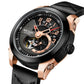 MEGIR Men Luxury Sport Automatic Movement Mechanical Watch Leather Business Wristwatch Clock Big Dial Relogio Masculino 62050