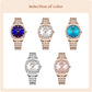 CURREN Classy Dress Watches for Women Stainless Steel Band Clock Female Rhinestone Dial Slim Wristwatches Ladies