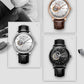 MEGIR Automatic Men's Watch Mechanical Movement Leather Strap Luxury Business Watches 5ATM Waterproof Big Dial Wristwatch 62057