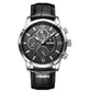 LIGE Fashion Brown Leather Watches For Men Casual Business Men Quartz Watch Waterproof Luminous 24 Hour Moon Phase Chronograph