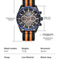 MEGIR Classic Quartz Watch for Men Waterproof Multi-Function Sport Chronograph Fashion Canvas Strap Male Wristwatch Clock 8121
