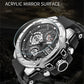 SANDA 6008 Wristwatches Waterproof Swimming Military Watch Men Sports Watches Dual Display Analog Digital LED Electronic Quartz