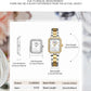 CURREN Luxurious Elegant Women's Watches Classic Rectangular Dial with Rhinestones Luminous Hands Waterproof