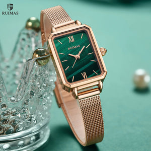 RUIMAS Ladies Wristwatch Luxury Fashion Steel Mesh Women's Bracelet Watches Quartz Casual Business Clock Famale Relogio Feminino