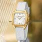 CURREN Chic Elegant Women's Watch Square Minimalist Dial with Luminous Hands Luxury Simple Quartz Wristwatch Ladies