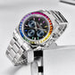 PAGANI DESIGN PD1644 Men Quartz Watch Rainbow Bezel Stainless Steel 100M Waterproof Men Watch VK63 Sapphire Chronograph